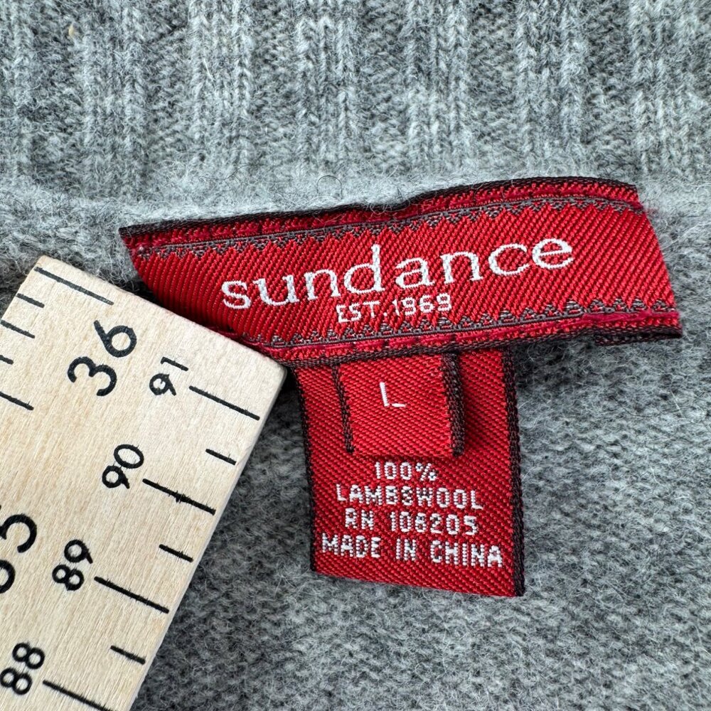Sundance 100% Lambswool Sweater V Neck Gray Size Large - Picture 5 of 8